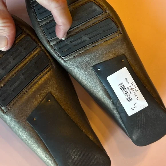 ROBERT ZUR Petra Woven Leather Driving Loafers Moccasin Shoe Womens 6.5 Pewter - Picture 6 of 6